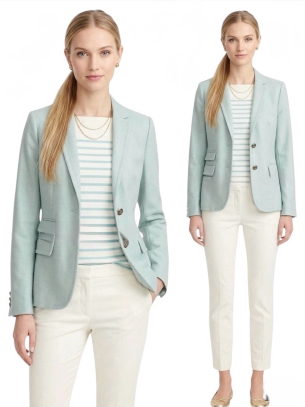 J.Crew Hack ing Wool Blazer Pale Green Size 2